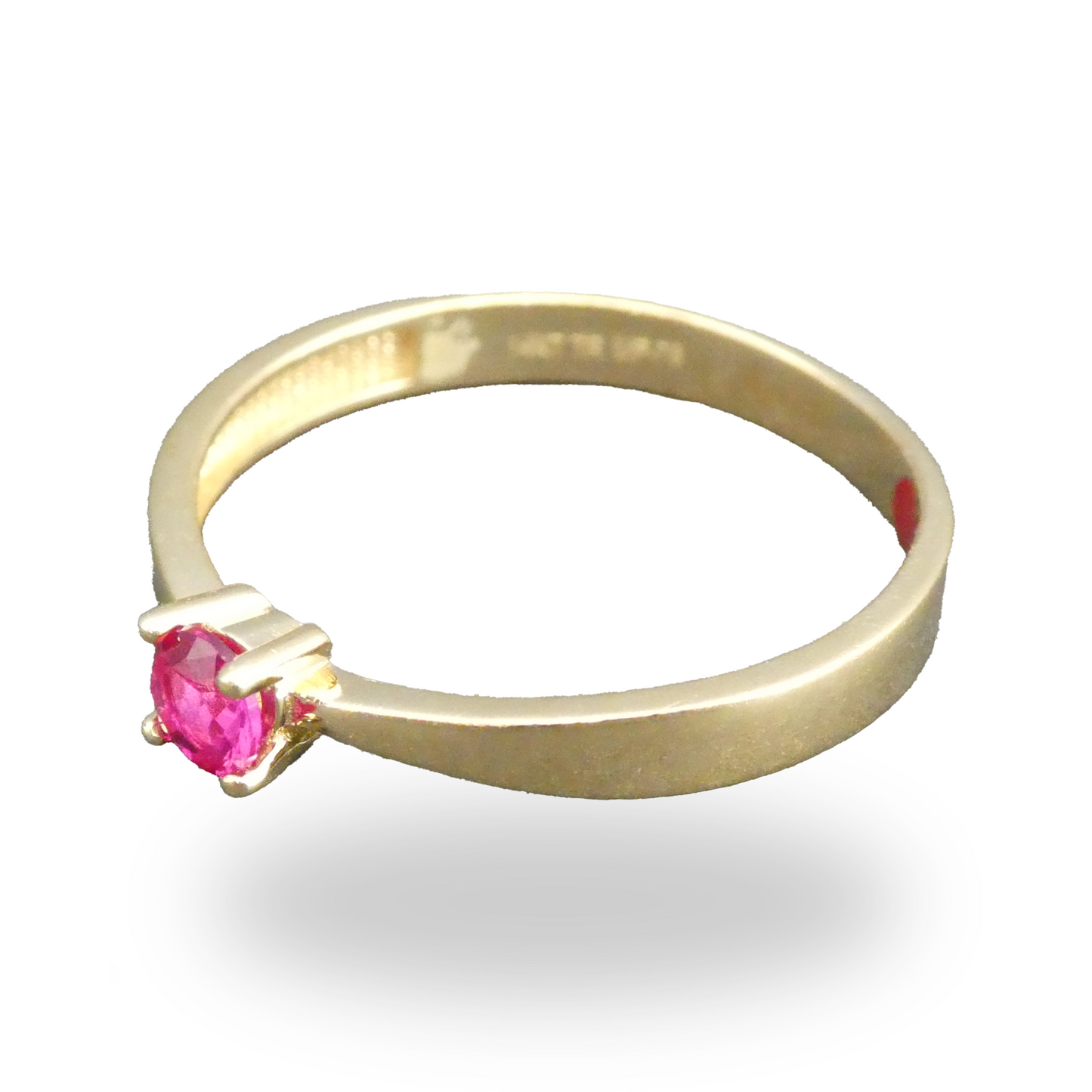 Anillo Solitario Rojo