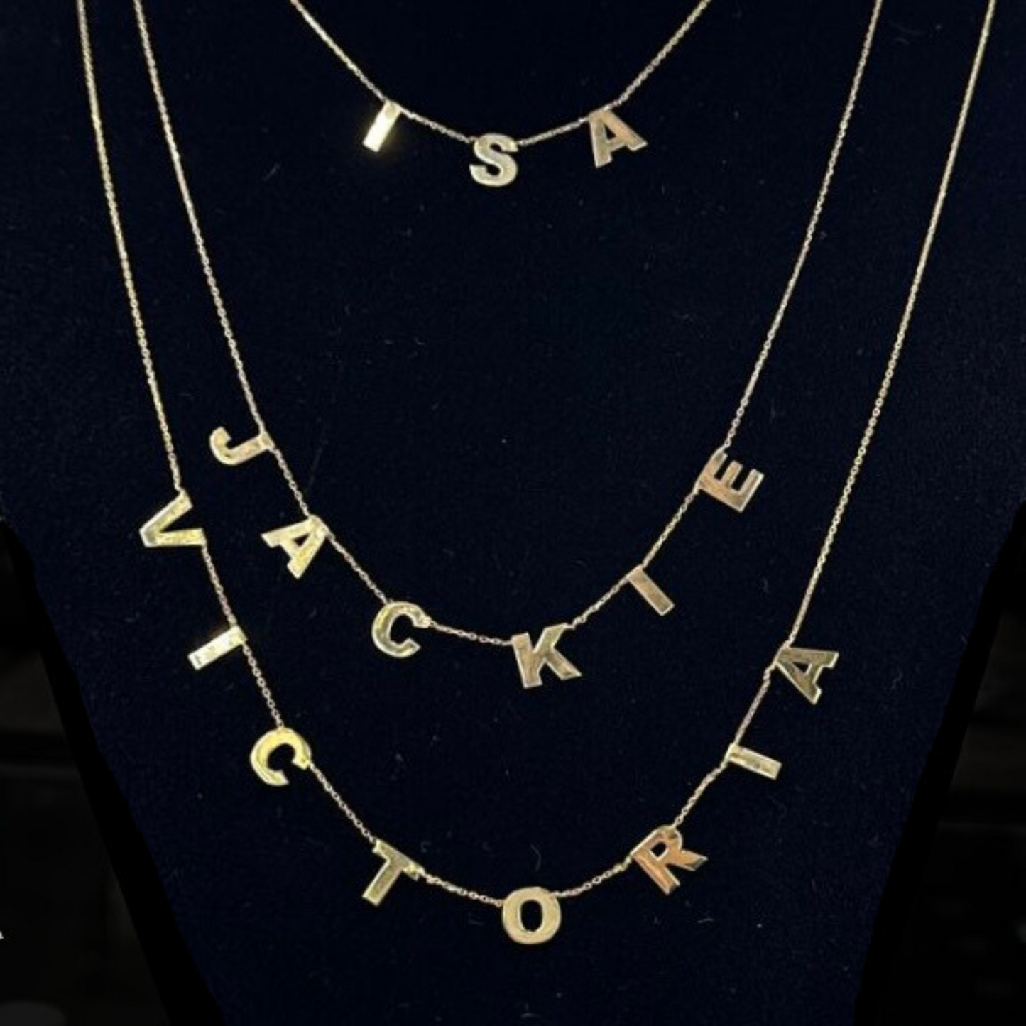 Cadena con Nombre Letra Grande 10k