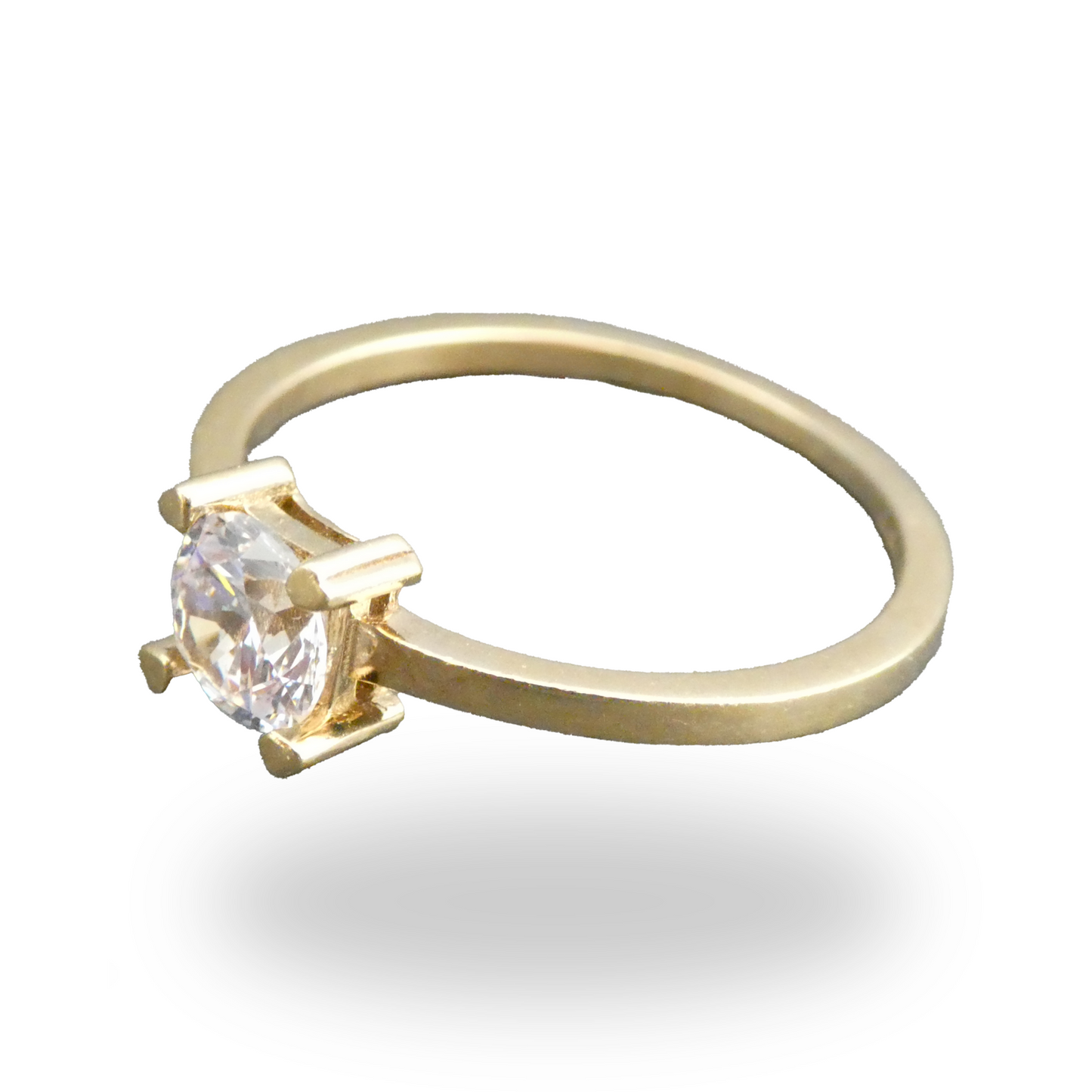 Anillo de Compromiso Delgado con Zirconia