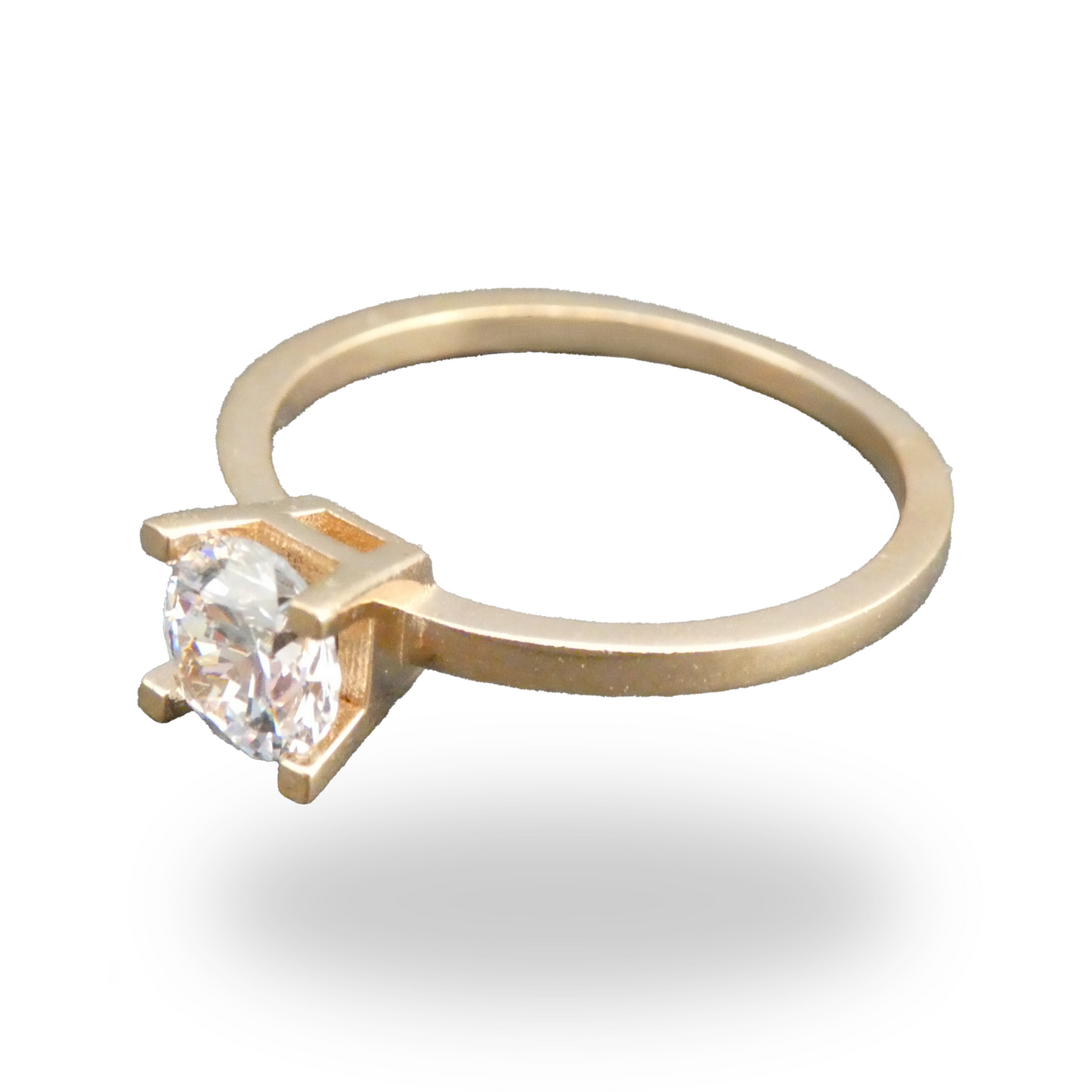 Anillo de Compromiso Delgado con Zirconia