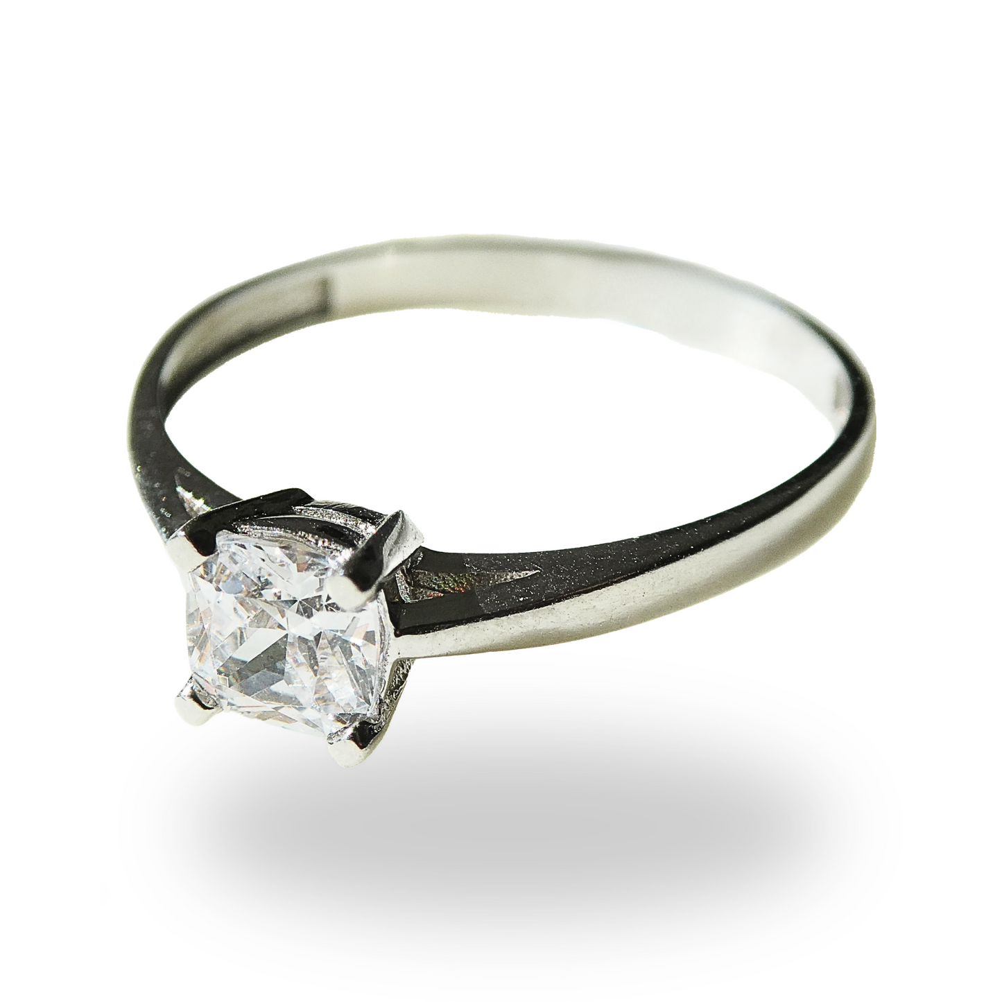 Anillo de Compromiso Delgado con Zirconia