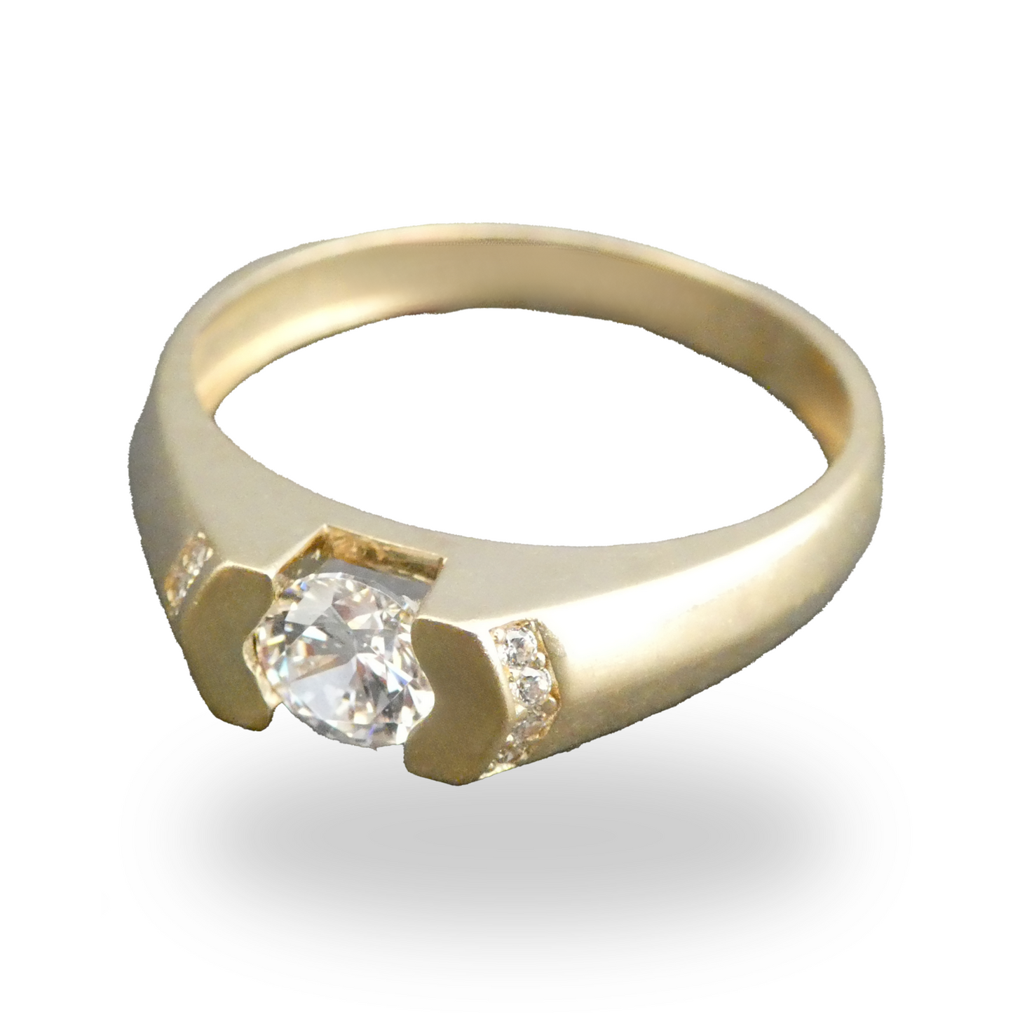 Anillo de Compromiso Grueso con Zirconia