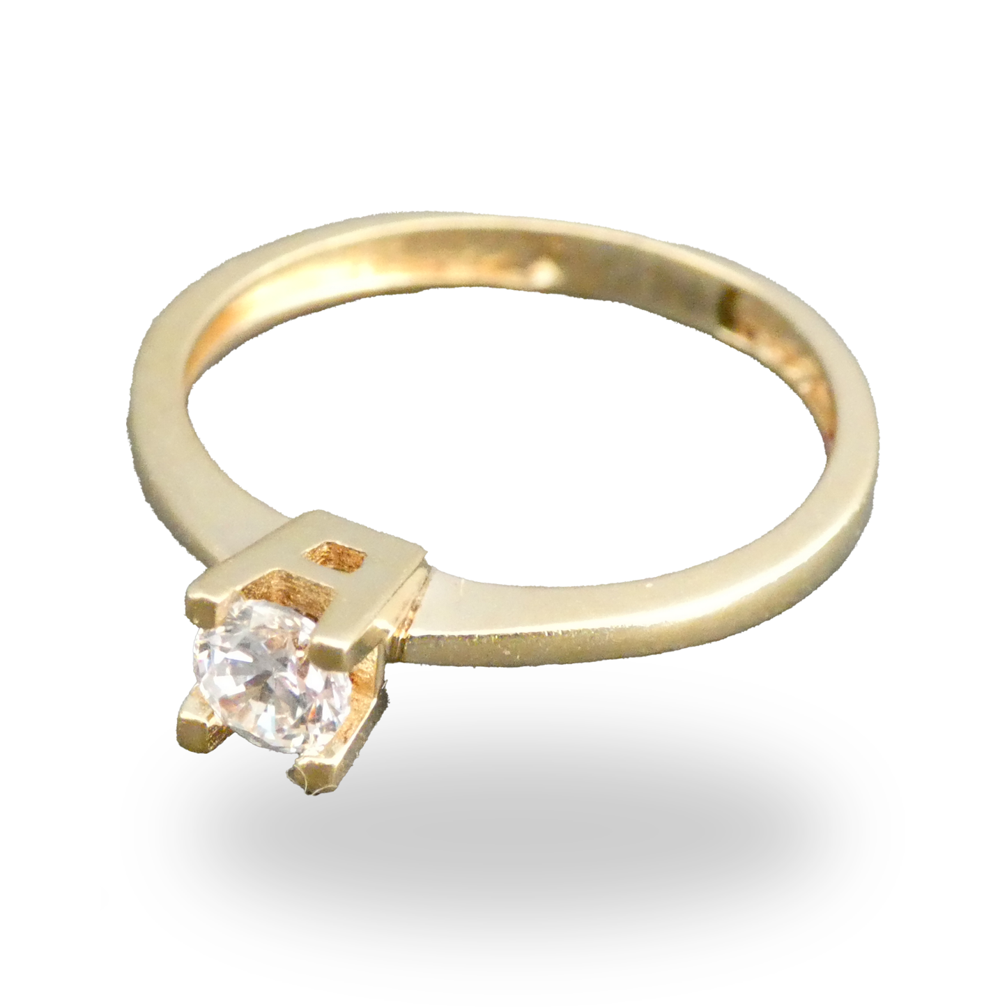Anillo de Compromiso Delgado con Zirconia