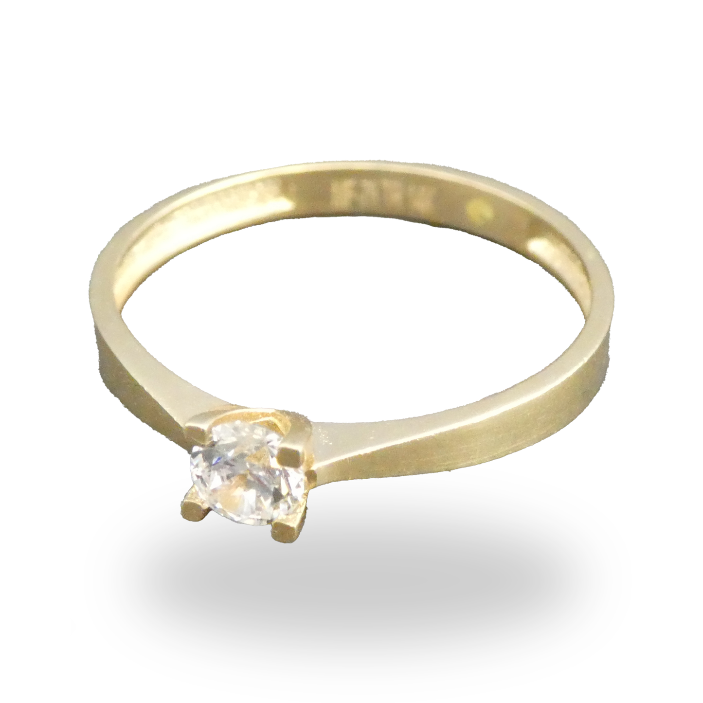 Anillo de Compromiso Delgado con Zirconia