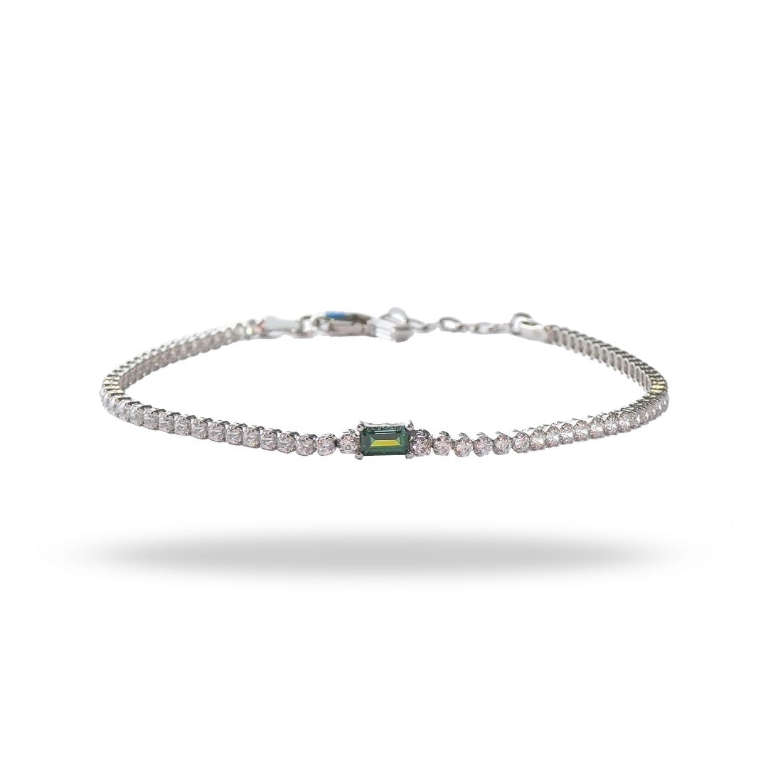 Pulsera con zirconia verde