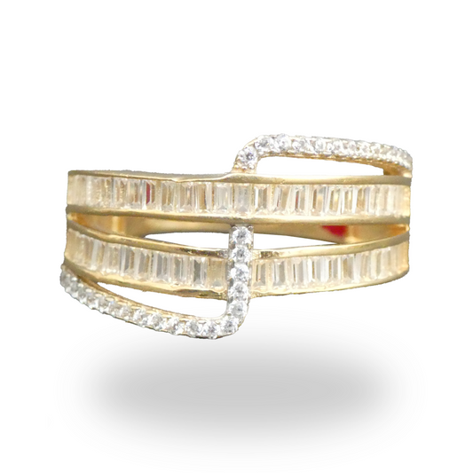 Anillo Entrelazado con Zirconias Baguette