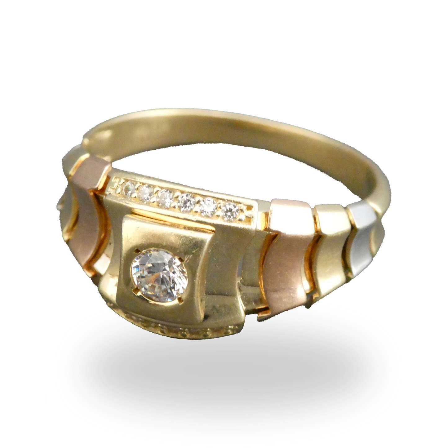 Anillo Florentino con Zirconia Central