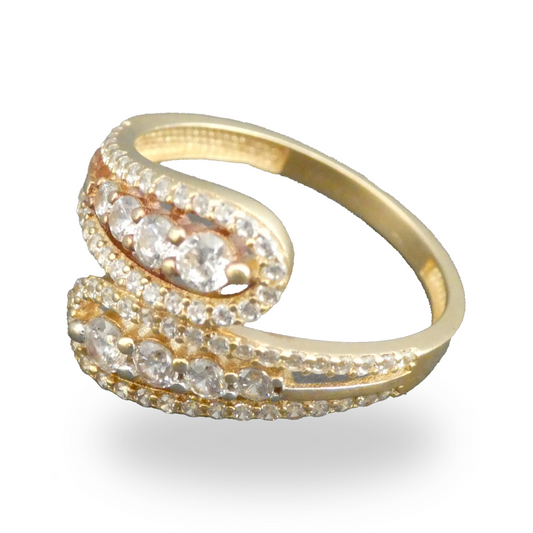Anillo Entrelazado con Zirconias