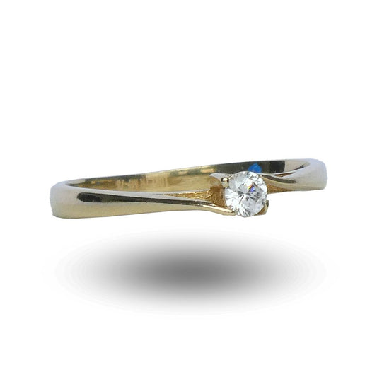 Anillo de Compromiso Torcido con Zirconia