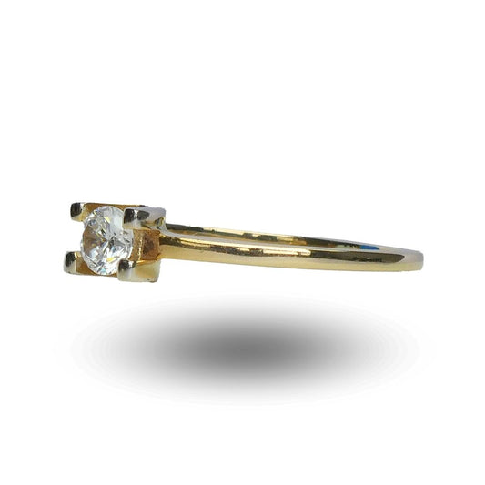 Anillo de Compromiso Delgado con Zirconia