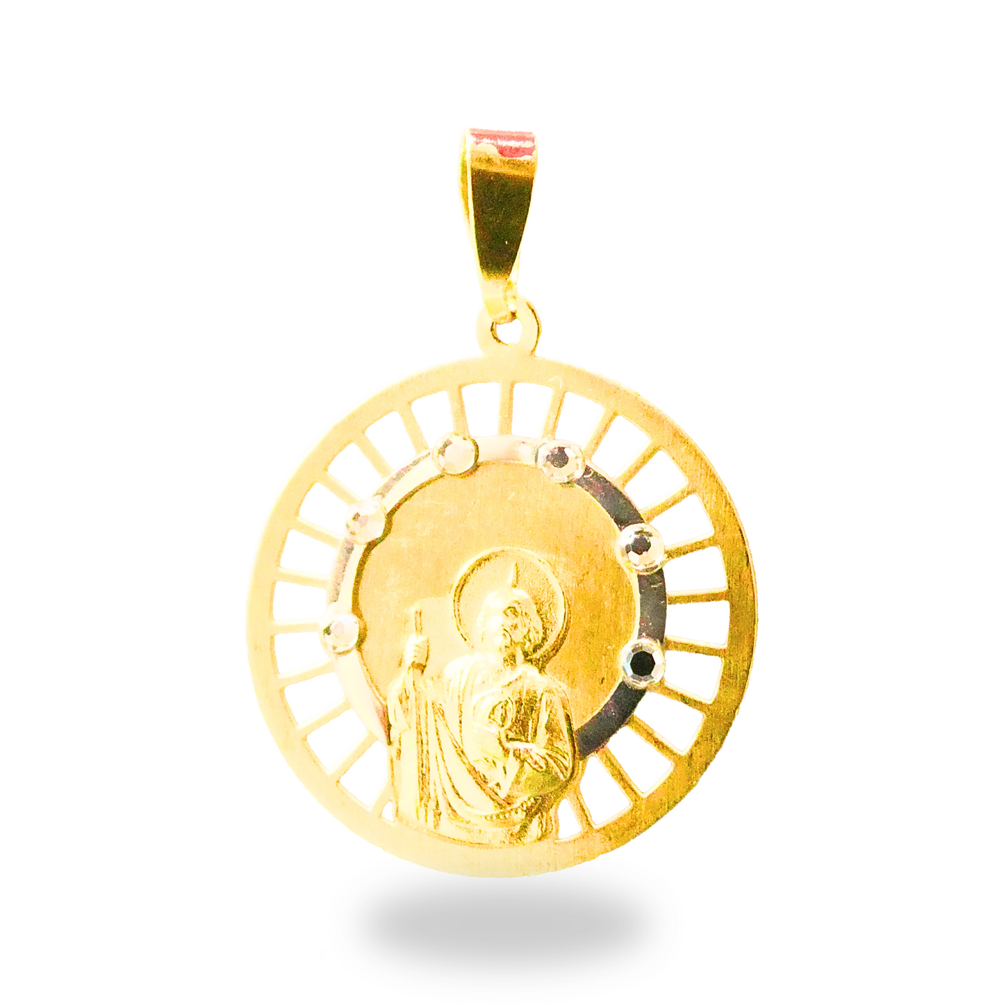 Medalla San Judas Tadeo con Bicel Blanco