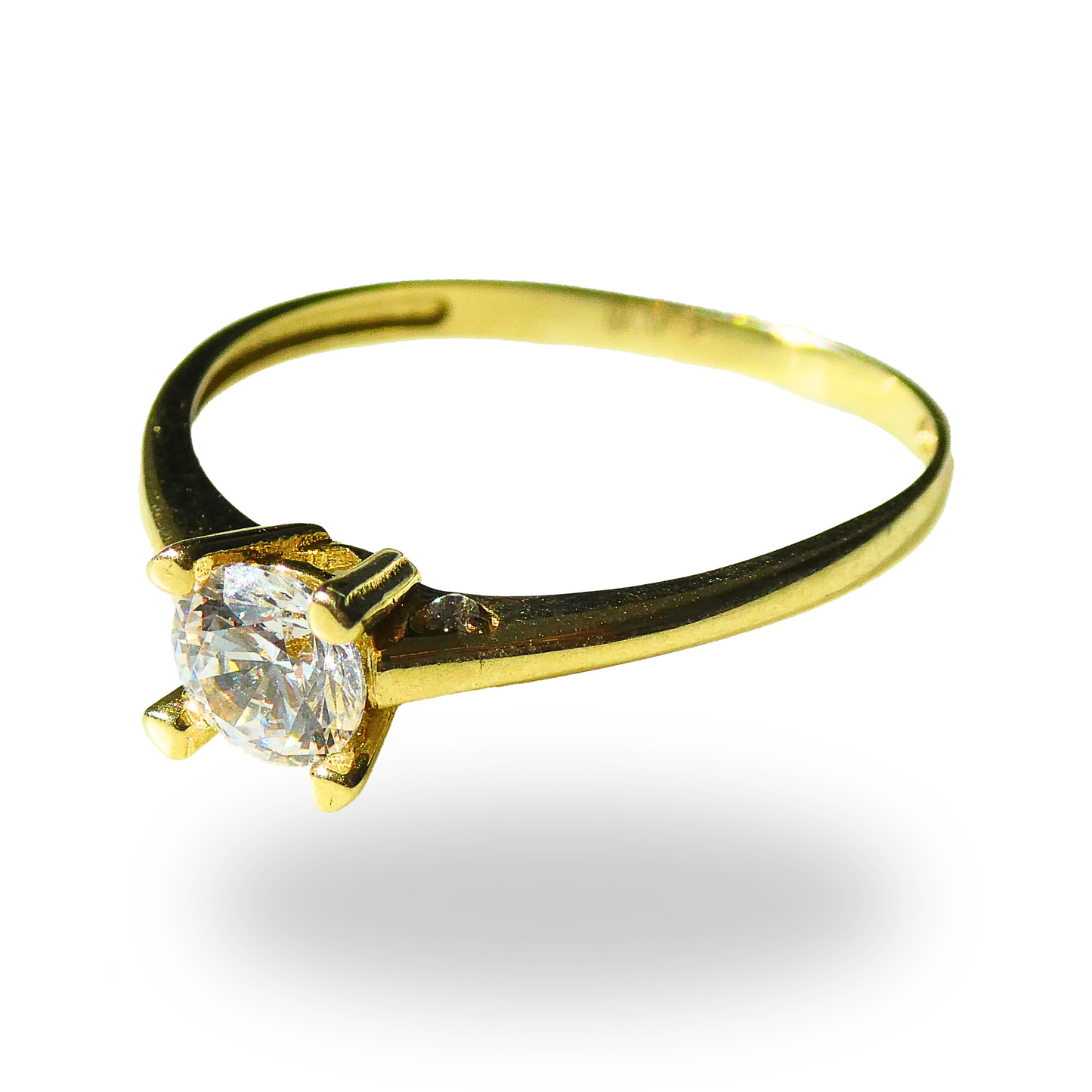 Anillo de Compromiso Delgado con Zirconia
