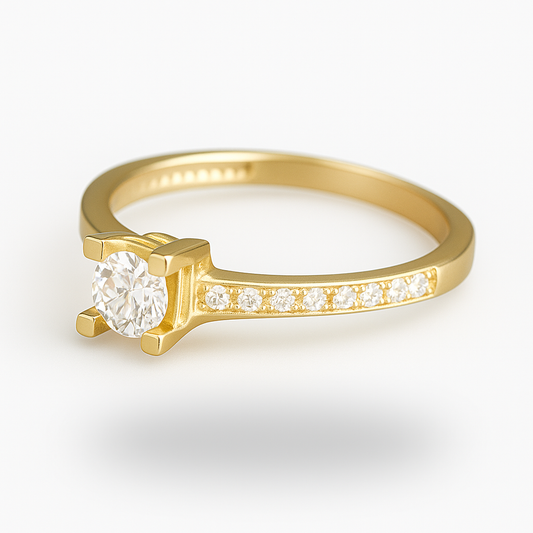 Anillo de Compromiso con Zirconias Laterales