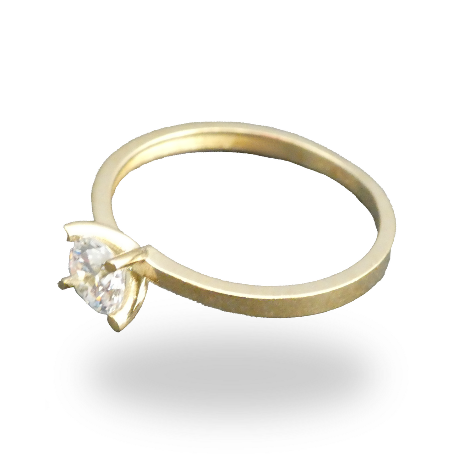 Anillo de Compromiso Delgado con Zirconia