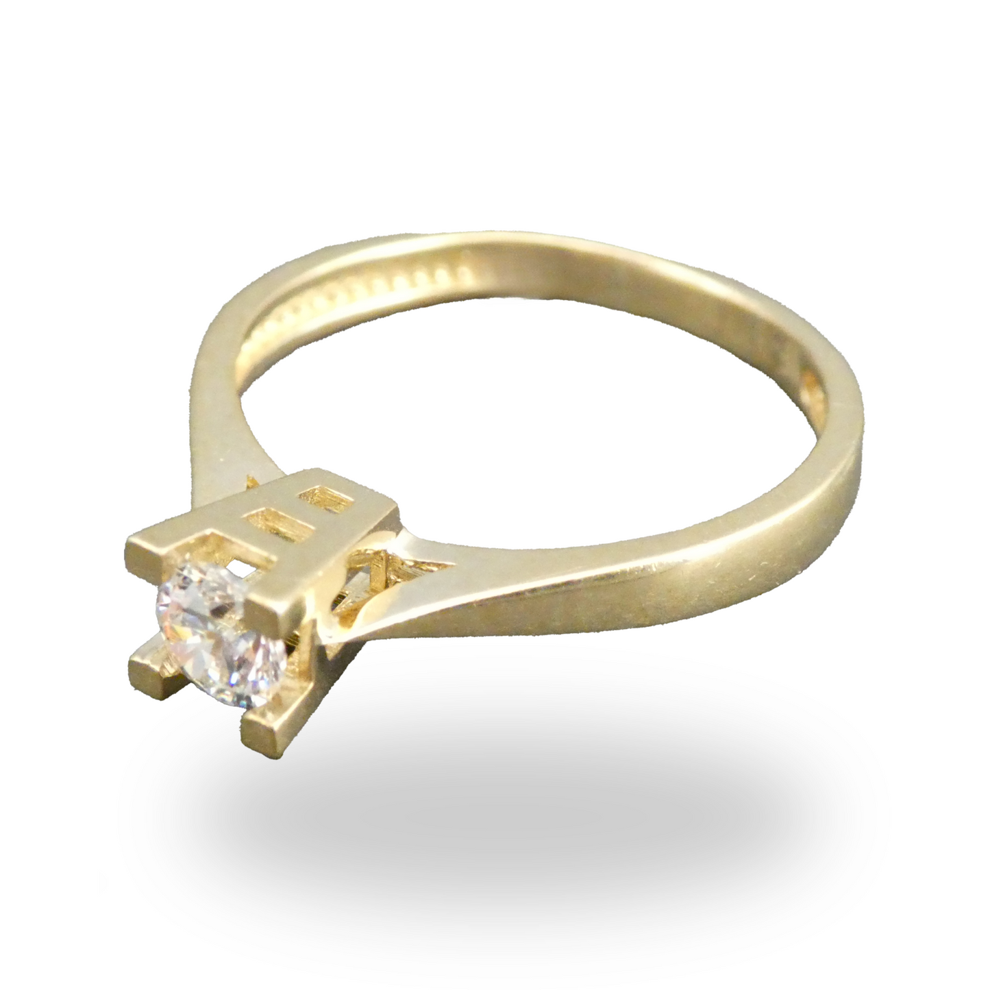 Anillo de Compromiso Delgado con Zirconia