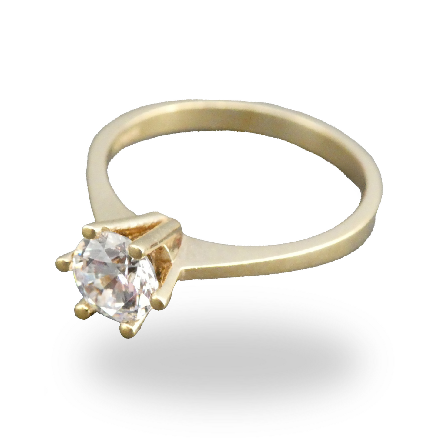 Anillo de Compromiso Delgado con Zirconia