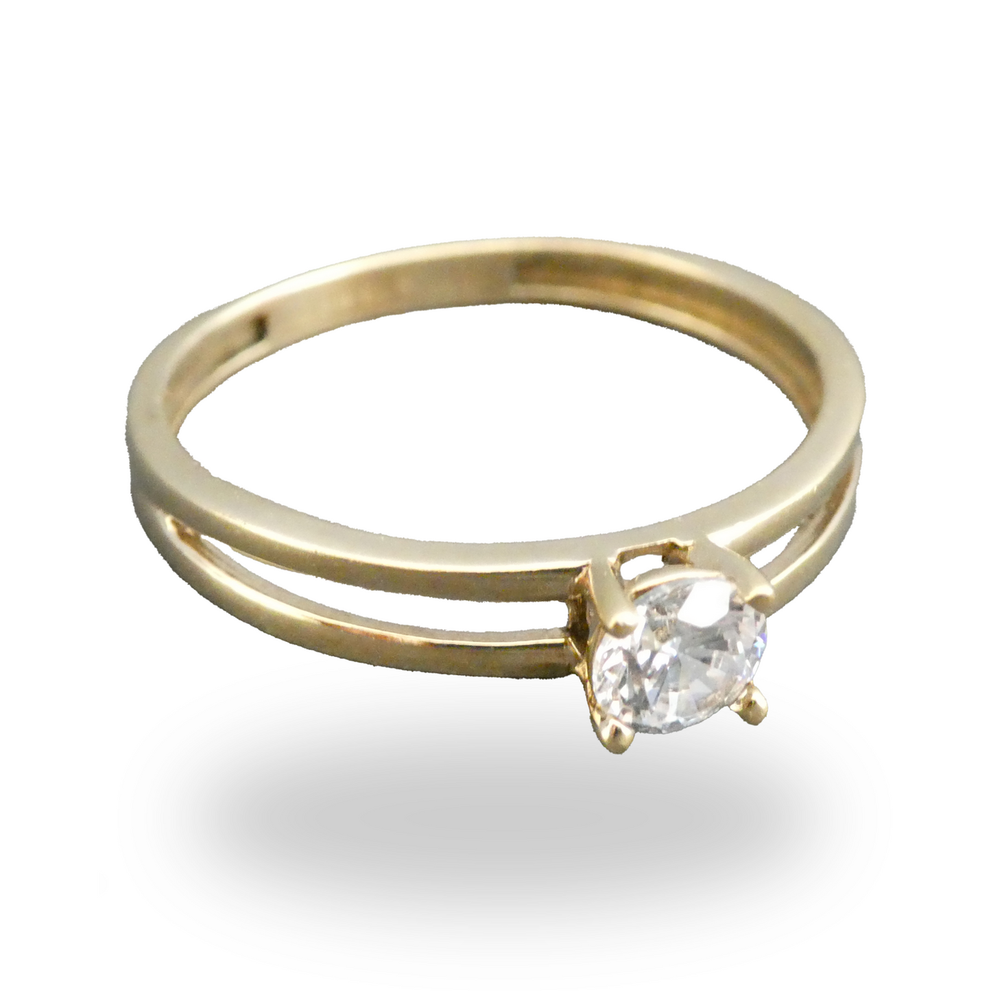 Anillo de Compromiso Delgado con Zirconia