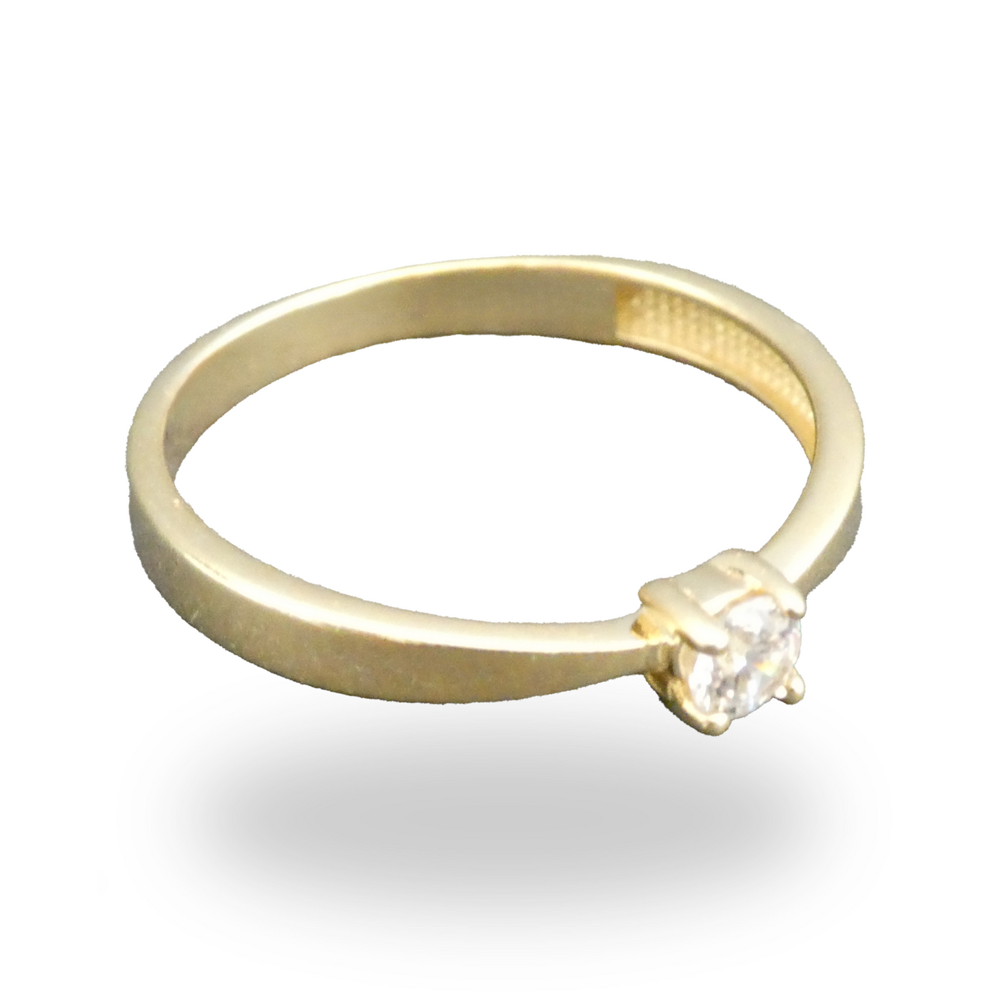 Anillo de Compromiso Delgado con Zirconia