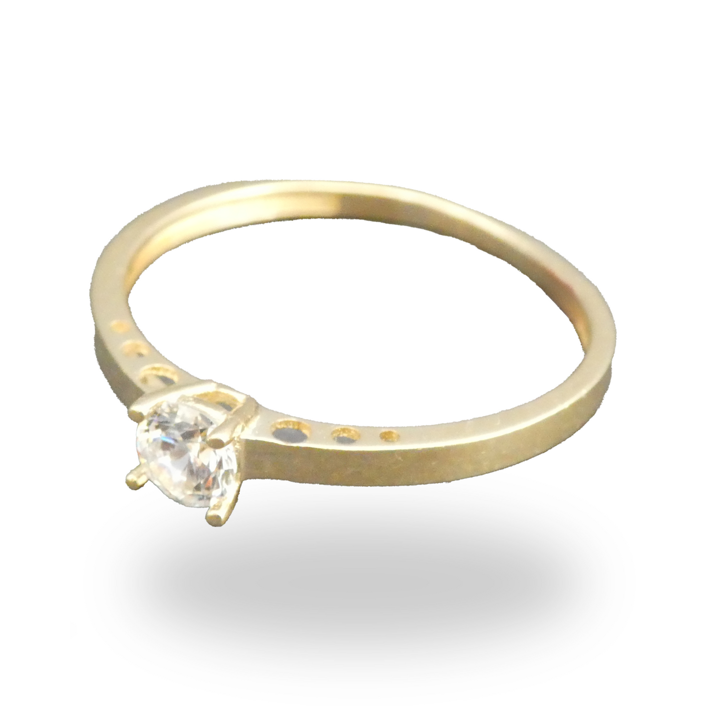Anillo de Compromiso Delgado con Zirconia