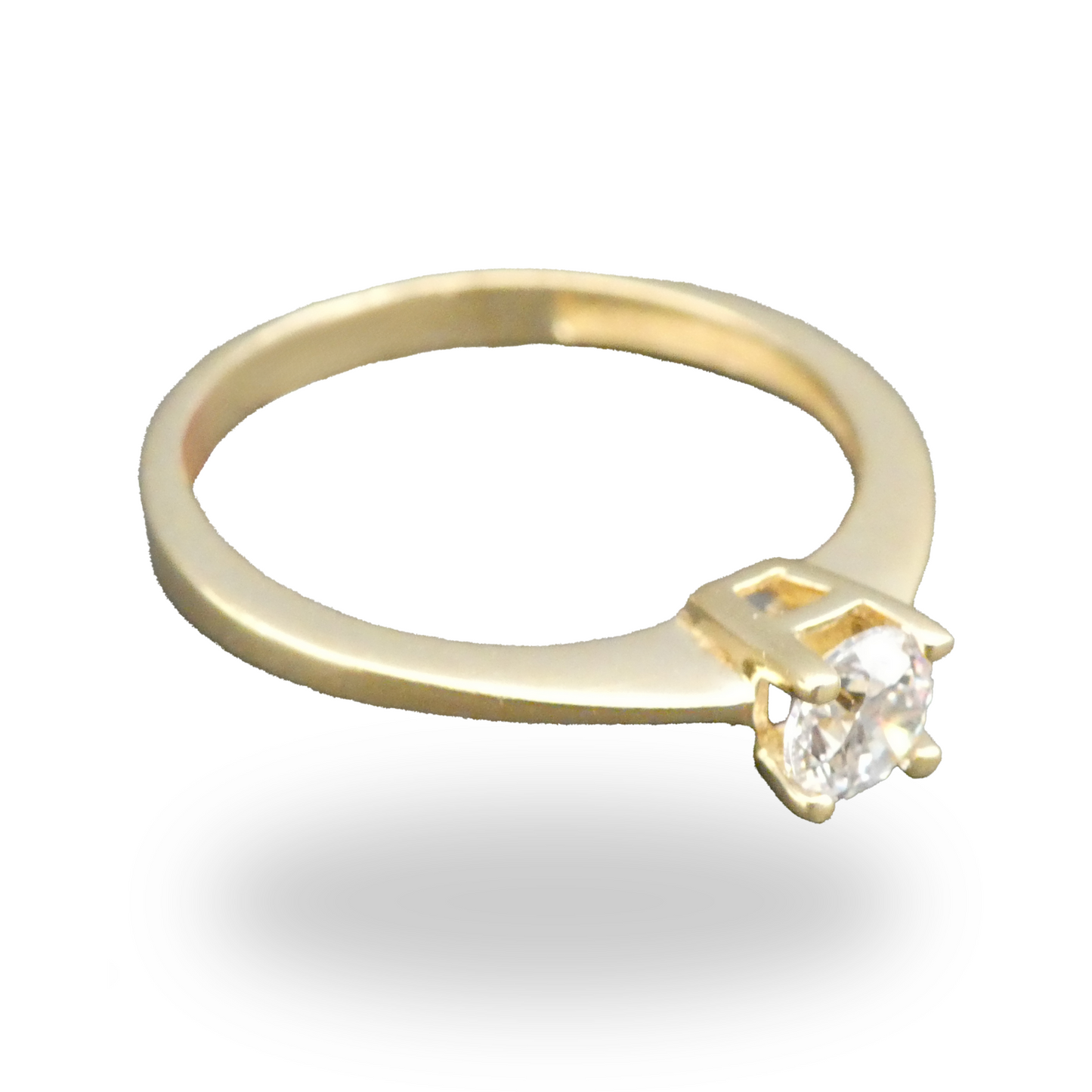 Anillo de Compromiso Delgado con Zirconia