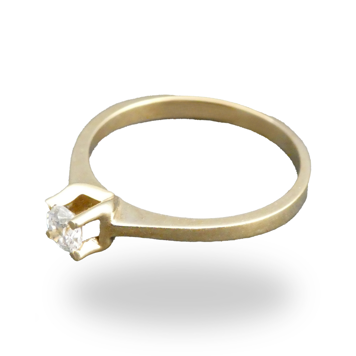 Anillo de Compromiso Delgado con Zirconia