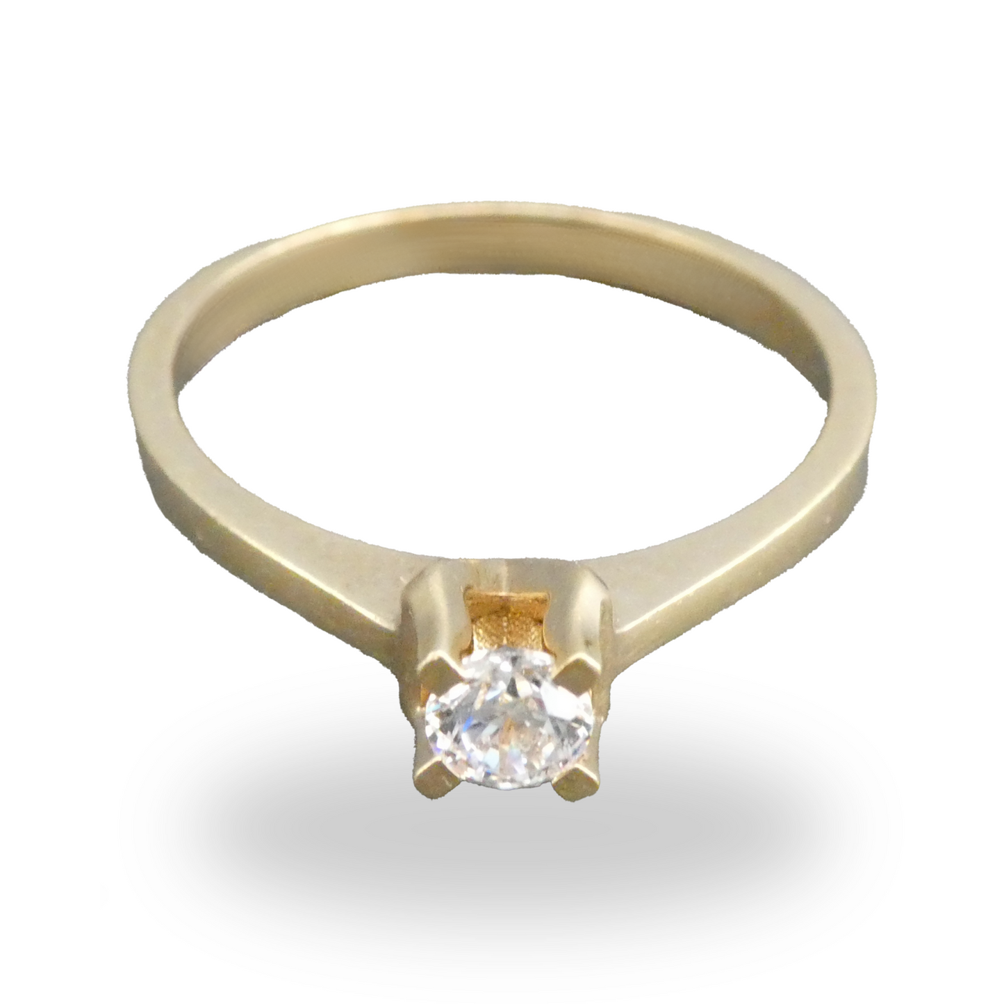 Anillo de Compromiso Delgado con Zirconia