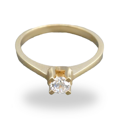 Anillo de Compromiso Delgado con Zirconia