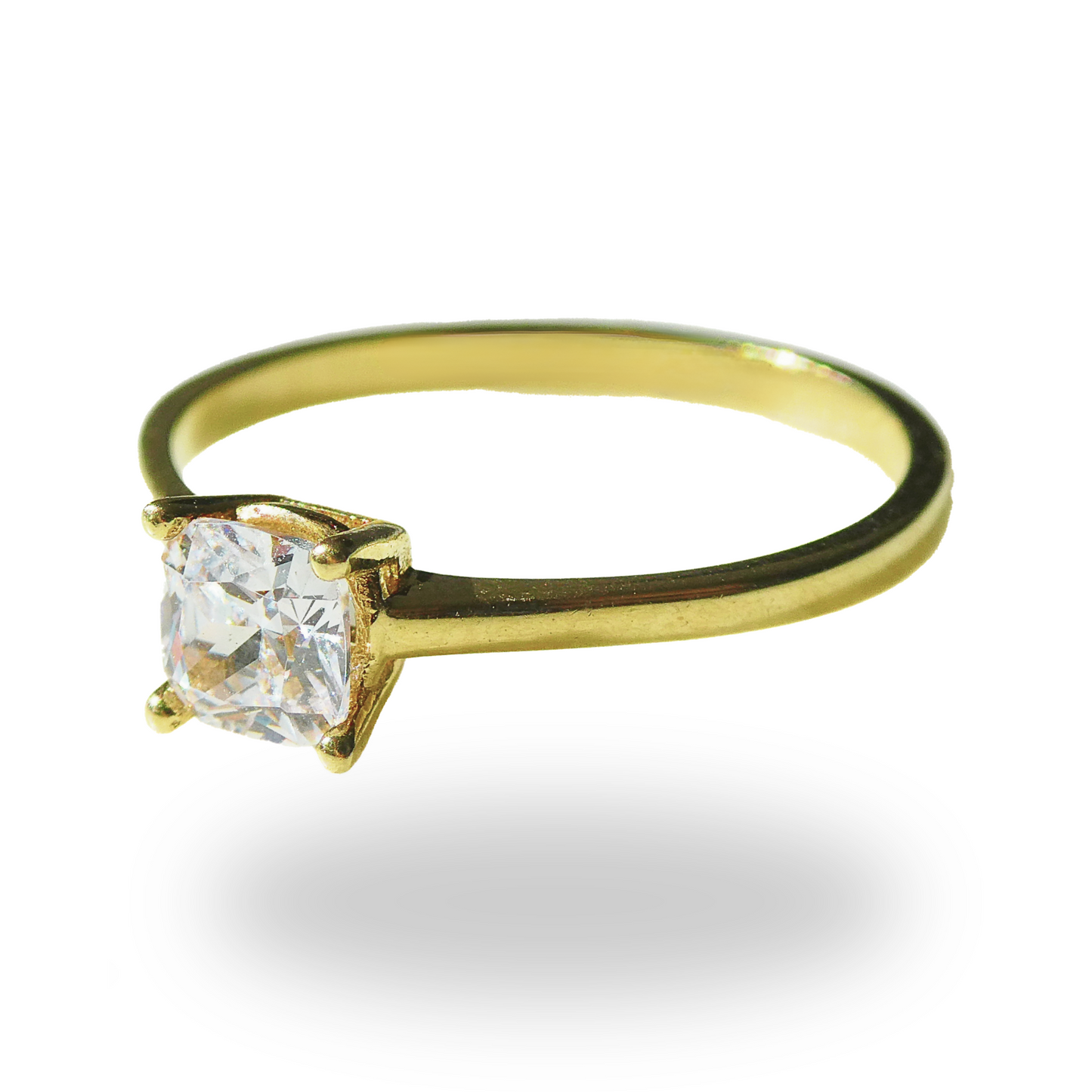 Anillo de Compromiso Delgado con Zirconia