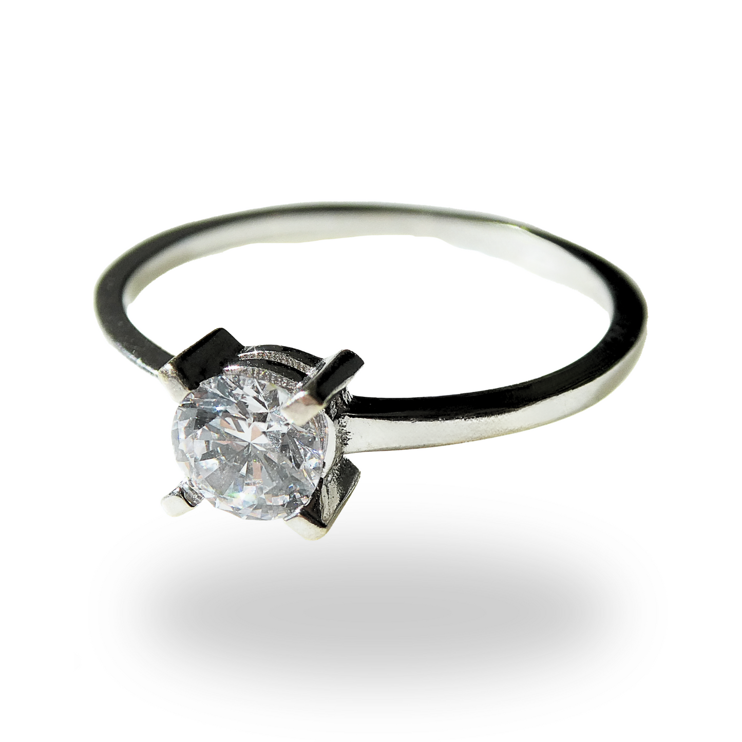 Anillo de Compromiso Delgado con Zirconia
