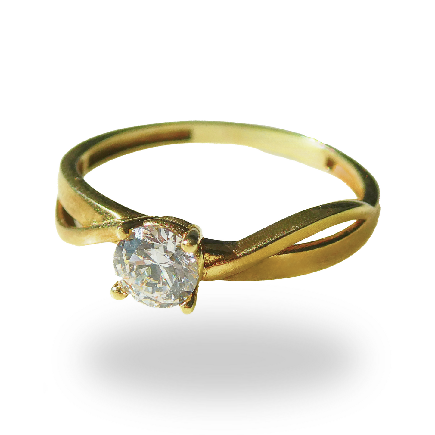 Anillo de Compromiso Torcido con Zirconia