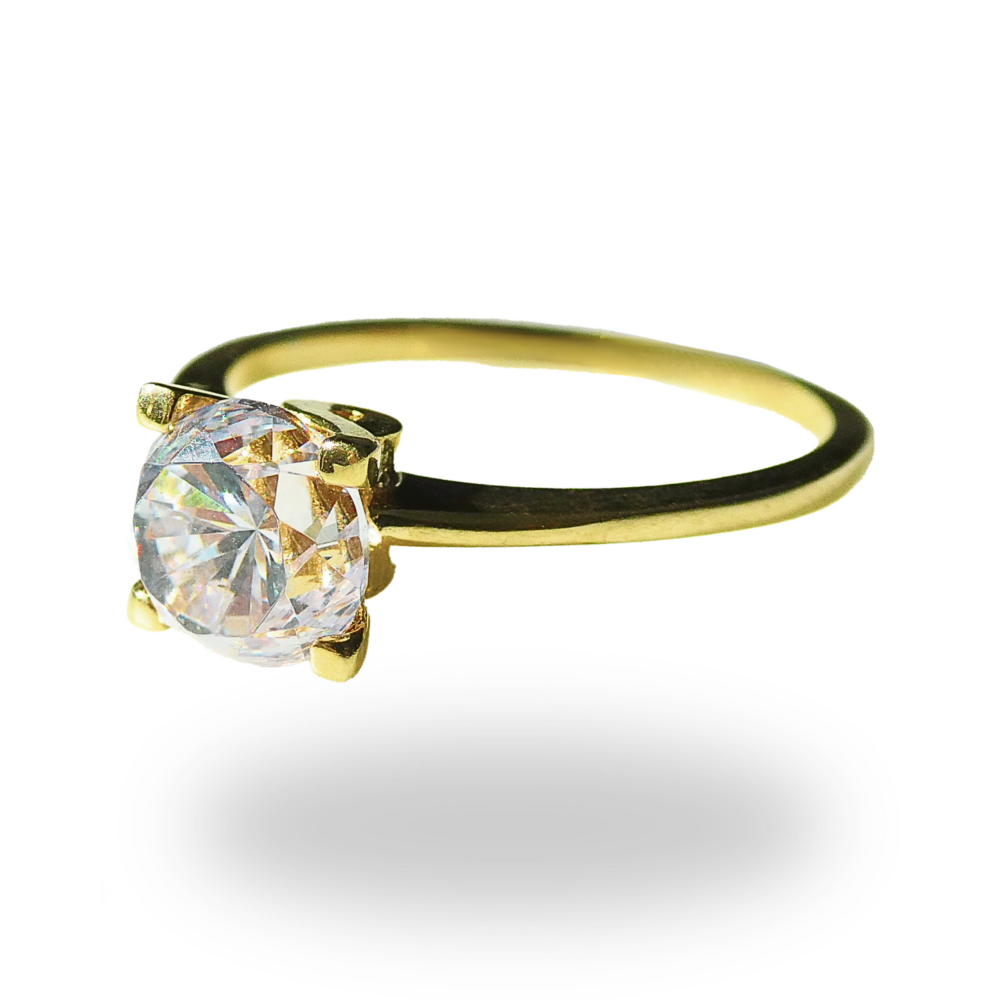 Anillo de Compromiso Delgado con Zirconia