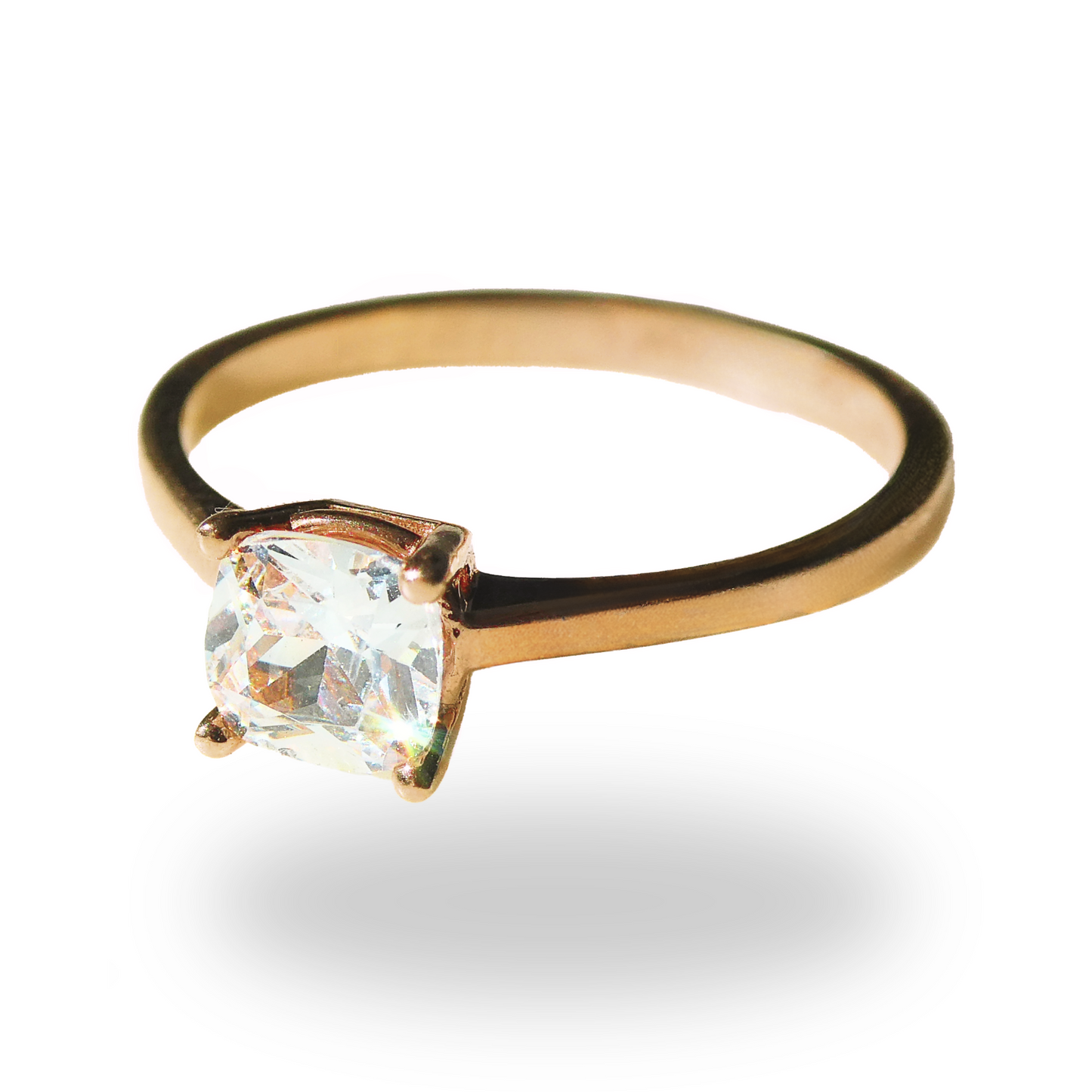 Anillo de Compromiso Delgado con Zirconia
