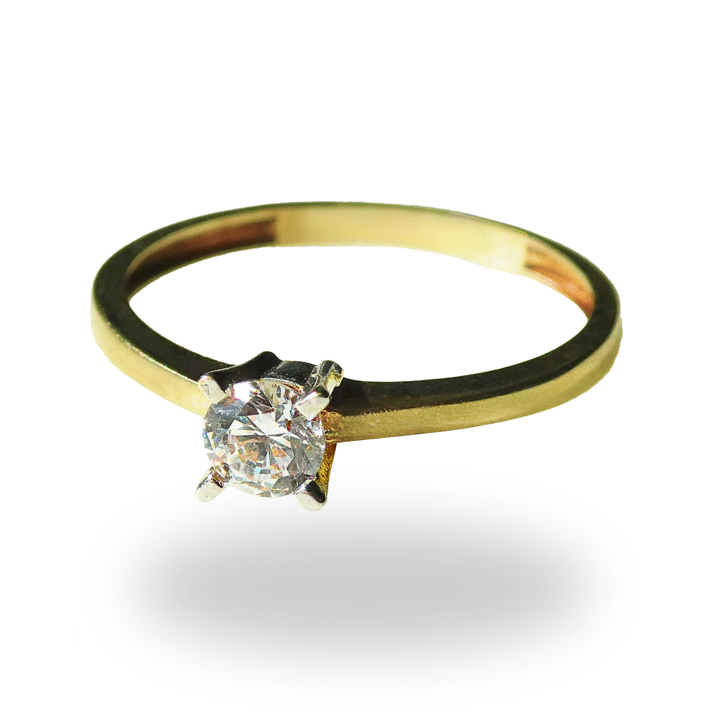 Anillo de Compromiso Delgado con Zirconia