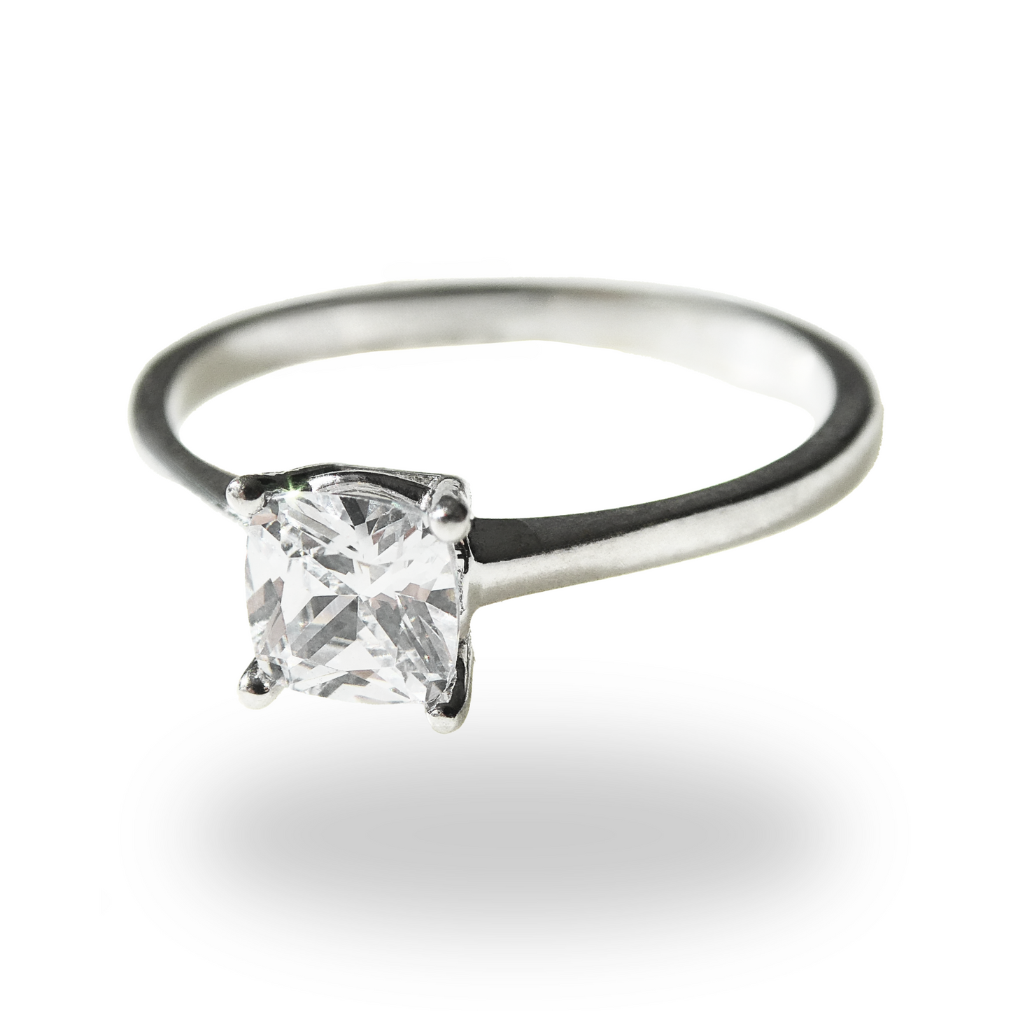 Anillo de Compromiso Delgado con Zirconia