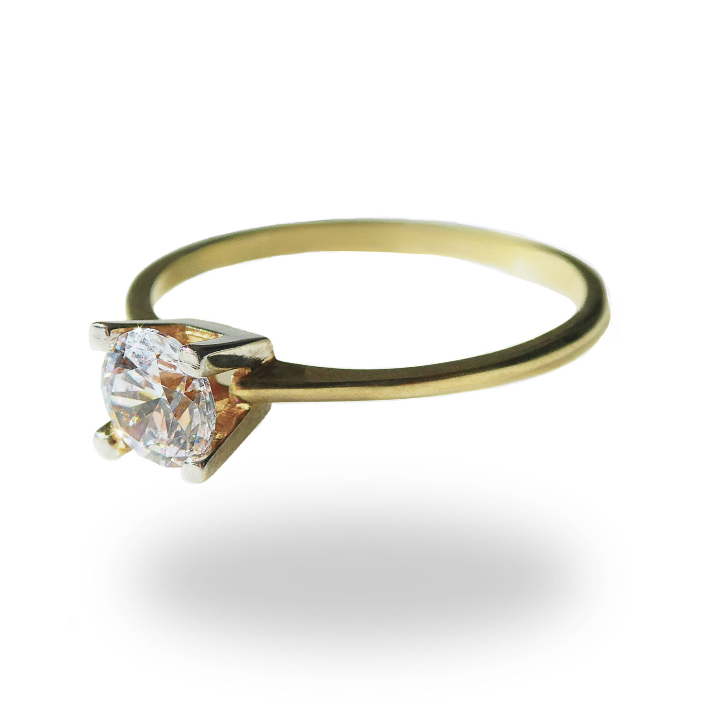 Anillo de Compromiso Delgado con Zirconia
