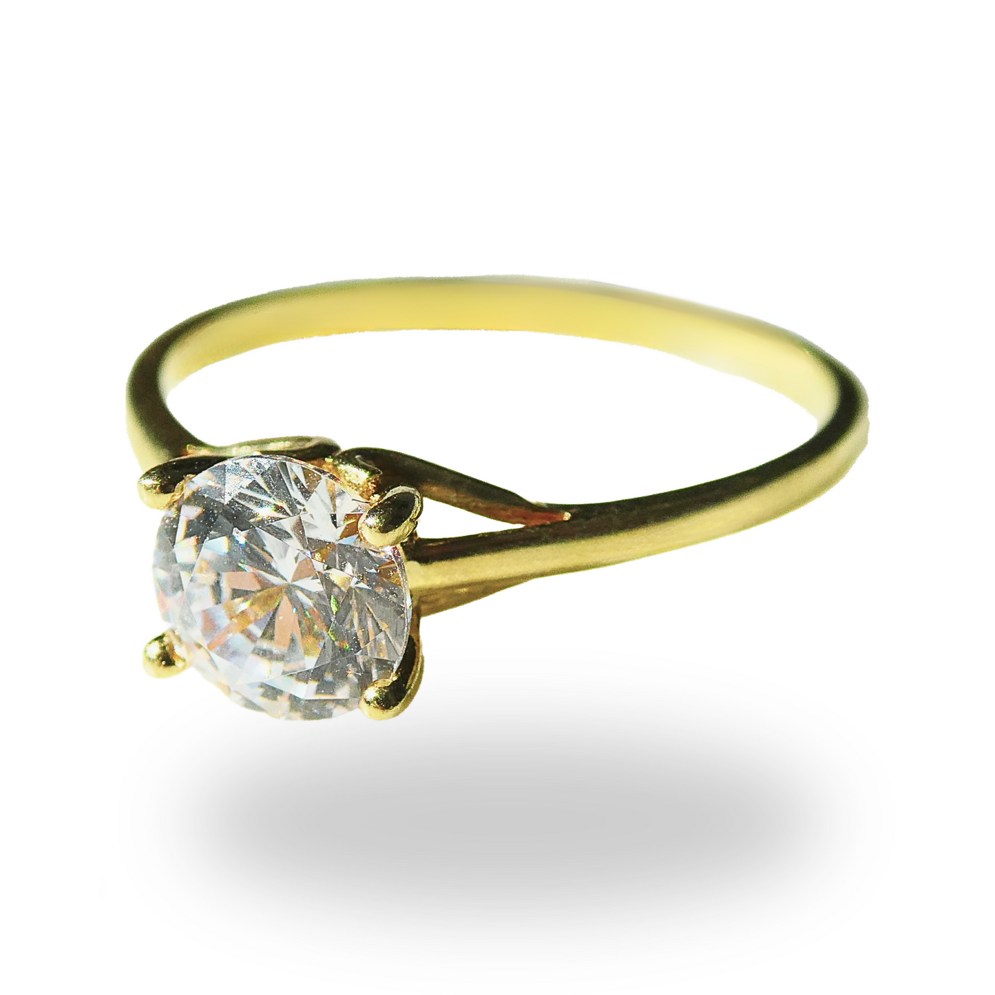 Anillo de Compromiso Delgado con Zirconia