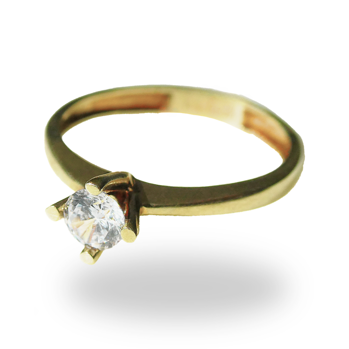 Anillo de Compromiso Delgado con Zirconia
