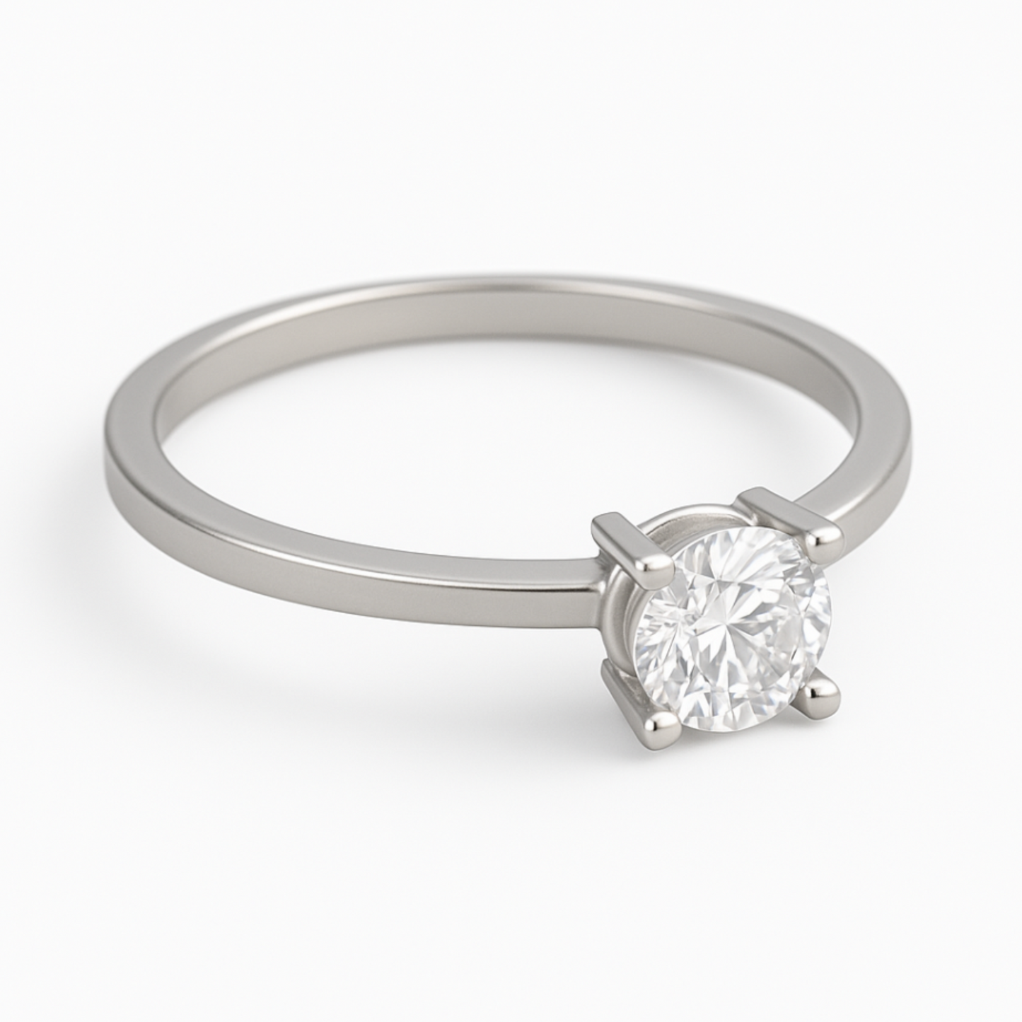 Anillo de Compromiso Delgado con Zirconia